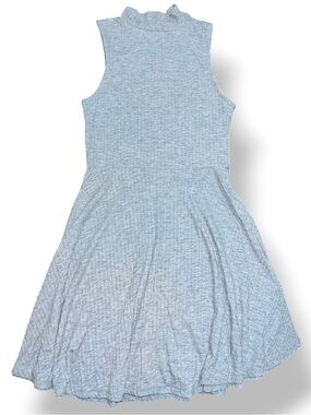 Prince & Fox Heather Gray Sleeveless Mock Neck Skater Dress